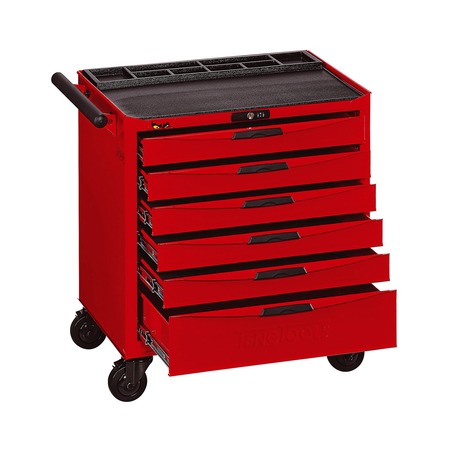 TENG TOOLS 8 Series Roller Cabinet, 6 Drawer, Red, Steel, 26 in W x 18 in D x 30 in H TCW806NU
